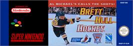 Top of cartridge artwork for Brett Hull Hockey on the Nintendo SNES.