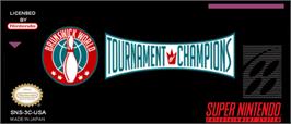 Top of cartridge artwork for Brunswick World Tournament of Champions on the Nintendo SNES.