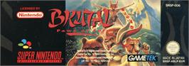 Top of cartridge artwork for Brutal: Paws of Fury on the Nintendo SNES.