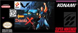 Top of cartridge artwork for Castlevania: Dracula X on the Nintendo SNES.