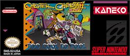 Top of cartridge artwork for Chester Cheetah: Too Cool to Fool on the Nintendo SNES.