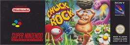 Top of cartridge artwork for Chuck Rock on the Nintendo SNES.