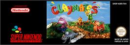 Top of cartridge artwork for Claymates on the Nintendo SNES.