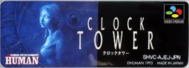 Top of cartridge artwork for Clock Tower on the Nintendo SNES.