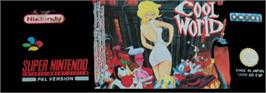 Top of cartridge artwork for Cool World on the Nintendo SNES.