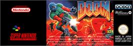 Top of cartridge artwork for DOOM on the Nintendo SNES.