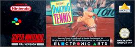 Top of cartridge artwork for David Crane's Amazing Tennis on the Nintendo SNES.