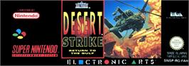 Top of cartridge artwork for Desert Strike: Return to the Gulf on the Nintendo SNES.