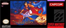 Top of cartridge artwork for Disney's Aladdin on the Nintendo SNES.