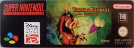 Top of cartridge artwork for Disney's Timon & Pumbaa's Jungle Games on the Nintendo SNES.
