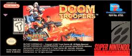 Top of cartridge artwork for Doom Troopers on the Nintendo SNES.