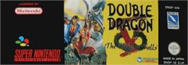 Top of cartridge artwork for Double Dragon V: The Shadow Falls on the Nintendo SNES.