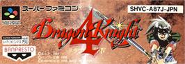 Top of cartridge artwork for Dragon Knight 4 on the Nintendo SNES.