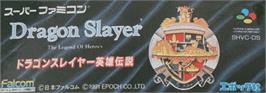 Top of cartridge artwork for Dragon Slayer - Eiyuu Densetsu on the Nintendo SNES.