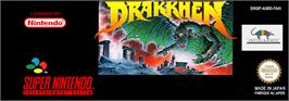 Top of cartridge artwork for Drakkhen on the Nintendo SNES.