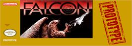 Top of cartridge artwork for Falcon on the Nintendo SNES.
