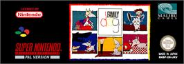 Top of cartridge artwork for Family Dog on the Nintendo SNES.