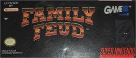 Top of cartridge artwork for Family Feud on the Nintendo SNES.