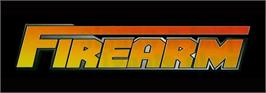 Top of cartridge artwork for Firearm on the Nintendo SNES.