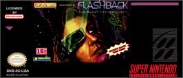 Top of cartridge artwork for Flashback - The Quest For Identity on the Nintendo SNES.