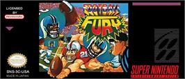 Top of cartridge artwork for Football Fury on the Nintendo SNES.