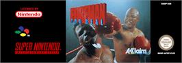 Top of cartridge artwork for Foreman for Real on the Nintendo SNES.