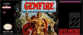 Top of cartridge artwork for Gemfire on the Nintendo SNES.