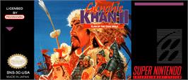 Top of cartridge artwork for Genghis Khan II: Clan of the Grey Wolf on the Nintendo SNES.