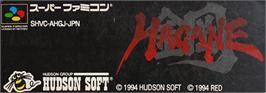 Top of cartridge artwork for Hagane: The Final Conflict on the Nintendo SNES.