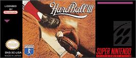 Top of cartridge artwork for HardBall III on the Nintendo SNES.