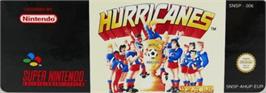 Top of cartridge artwork for Hurricanes on the Nintendo SNES.
