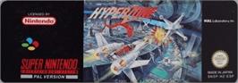 Top of cartridge artwork for Hyperzone on the Nintendo SNES.