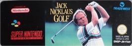 Top of cartridge artwork for Jack Nicklaus Golf on the Nintendo SNES.