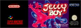 Top of cartridge artwork for Jelly Boy on the Nintendo SNES.
