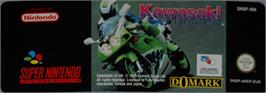 Top of cartridge artwork for Kawasaki Superbike Challenge on the Nintendo SNES.