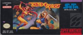 Top of cartridge artwork for Kendo Rage on the Nintendo SNES.