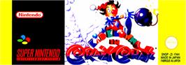 Top of cartridge artwork for Kid Klown in Crazy Chase on the Nintendo SNES.