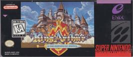 Top of cartridge artwork for King Arthur & the Knights of Justice on the Nintendo SNES.