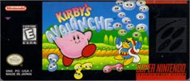 Top of cartridge artwork for Kirby's Avalanche on the Nintendo SNES.