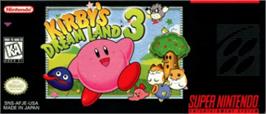 Top of cartridge artwork for Kirby's DreamLand 3 on the Nintendo SNES.