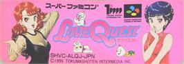 Top of cartridge artwork for Love Quest on the Nintendo SNES.