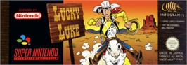 Top of cartridge artwork for Lucky Luke on the Nintendo SNES.