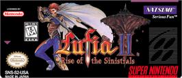 Top of cartridge artwork for Lufia II: Rise of the Sinistrals on the Nintendo SNES.