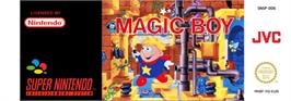 Top of cartridge artwork for Magic Boy on the Nintendo SNES.