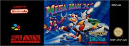 Top of cartridge artwork for Mega Man X2 on the Nintendo SNES.