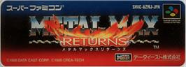 Top of cartridge artwork for Metal Max Returns on the Nintendo SNES.