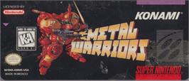 Top of cartridge artwork for Metal Warriors on the Nintendo SNES.