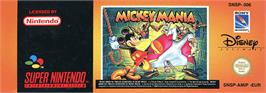 Top of cartridge artwork for Mickey Mania on the Nintendo SNES.
