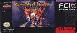 Top of cartridge artwork for Might And Magic 3 - Isles Of Terra on the Nintendo SNES.