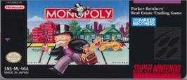 Top of cartridge artwork for Monopoly on the Nintendo SNES.
